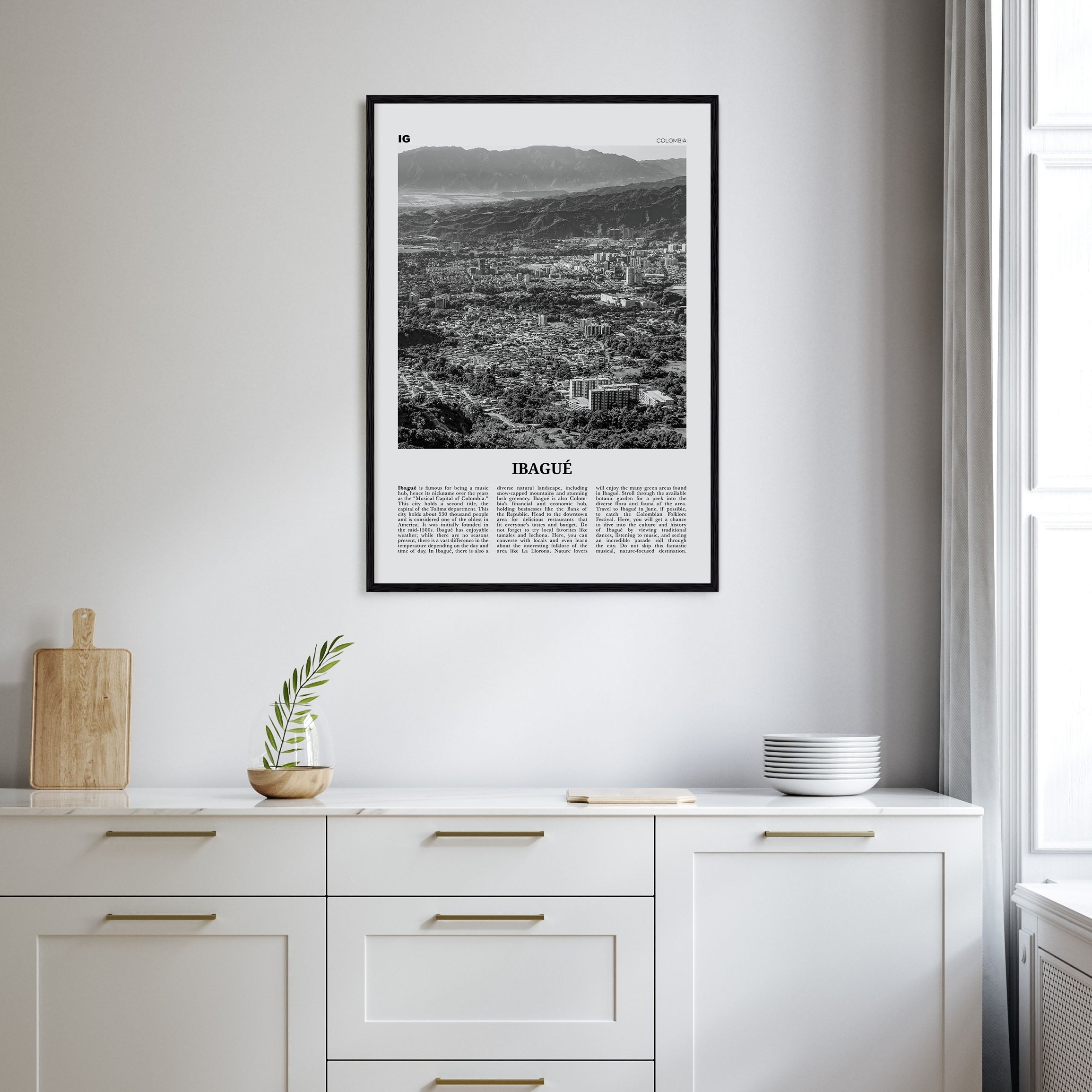 Ibagué Travel B&W Poster