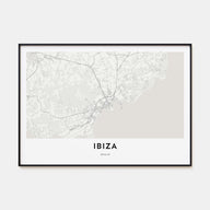 Ibiza Map Landscape Poster