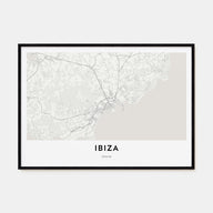 Ibiza Map Landscape Poster
