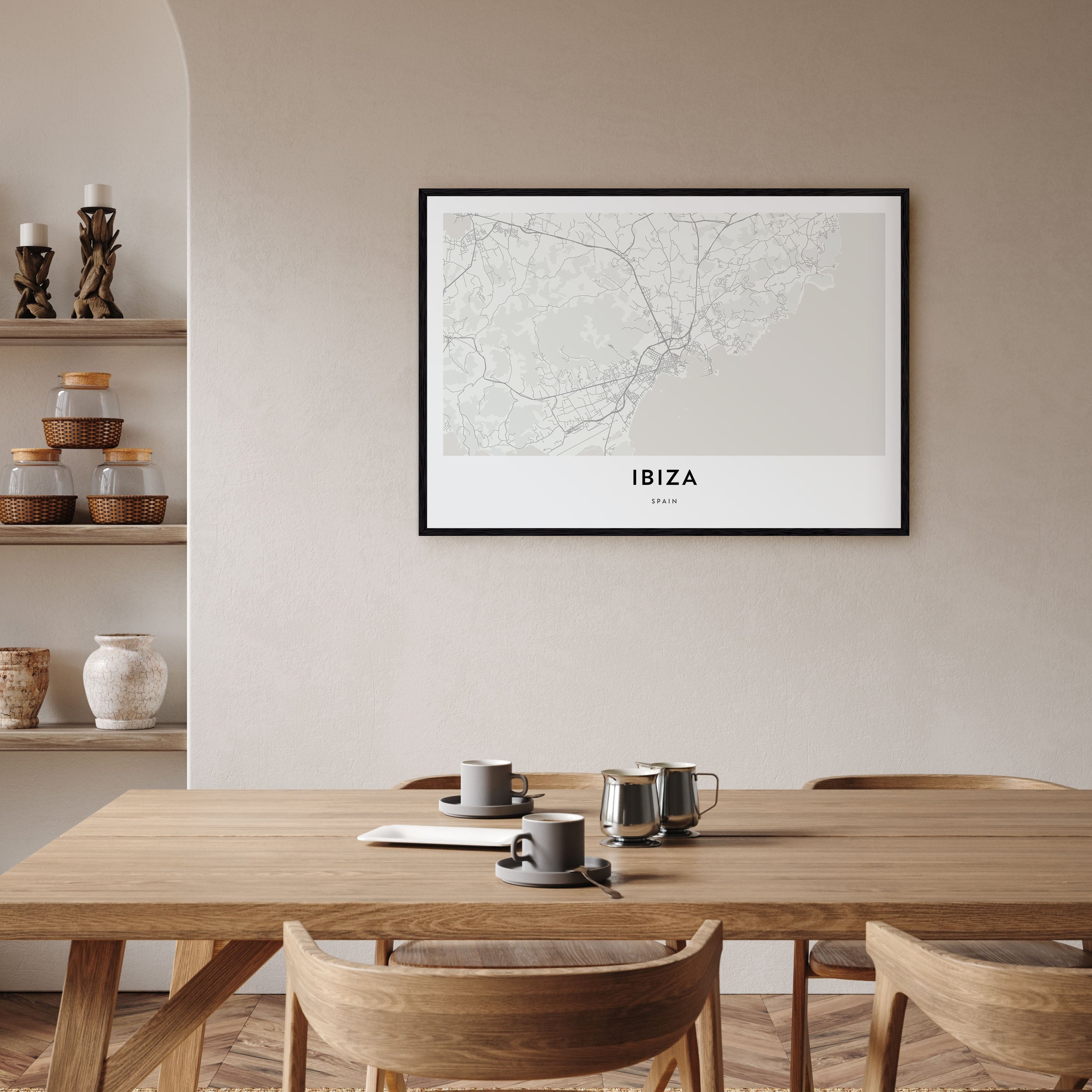 Ibiza Map Landscape Poster