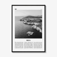 Ibiza Print Black and White, Ibiza Wall Art, Ibiza Poster, Ibiza Photo, Ibiza Wall Decor, Balearic Islands, Spain, España, Europe