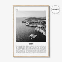 Ibiza Print Black and White, Ibiza Wall Art, Ibiza Poster, Ibiza Photo, Ibiza Wall Decor, Balearic Islands, Spain, España, Europe
