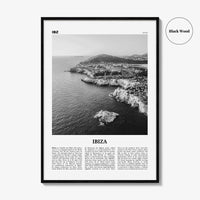 Ibiza Print Black and White, Ibiza Wall Art, Ibiza Poster, Ibiza Photo, Ibiza Wall Decor, Balearic Islands, Spain, España, Europe