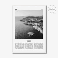 Ibiza Print Black and White, Ibiza Wall Art, Ibiza Poster, Ibiza Photo, Ibiza Wall Decor, Balearic Islands, Spain, España, Europe