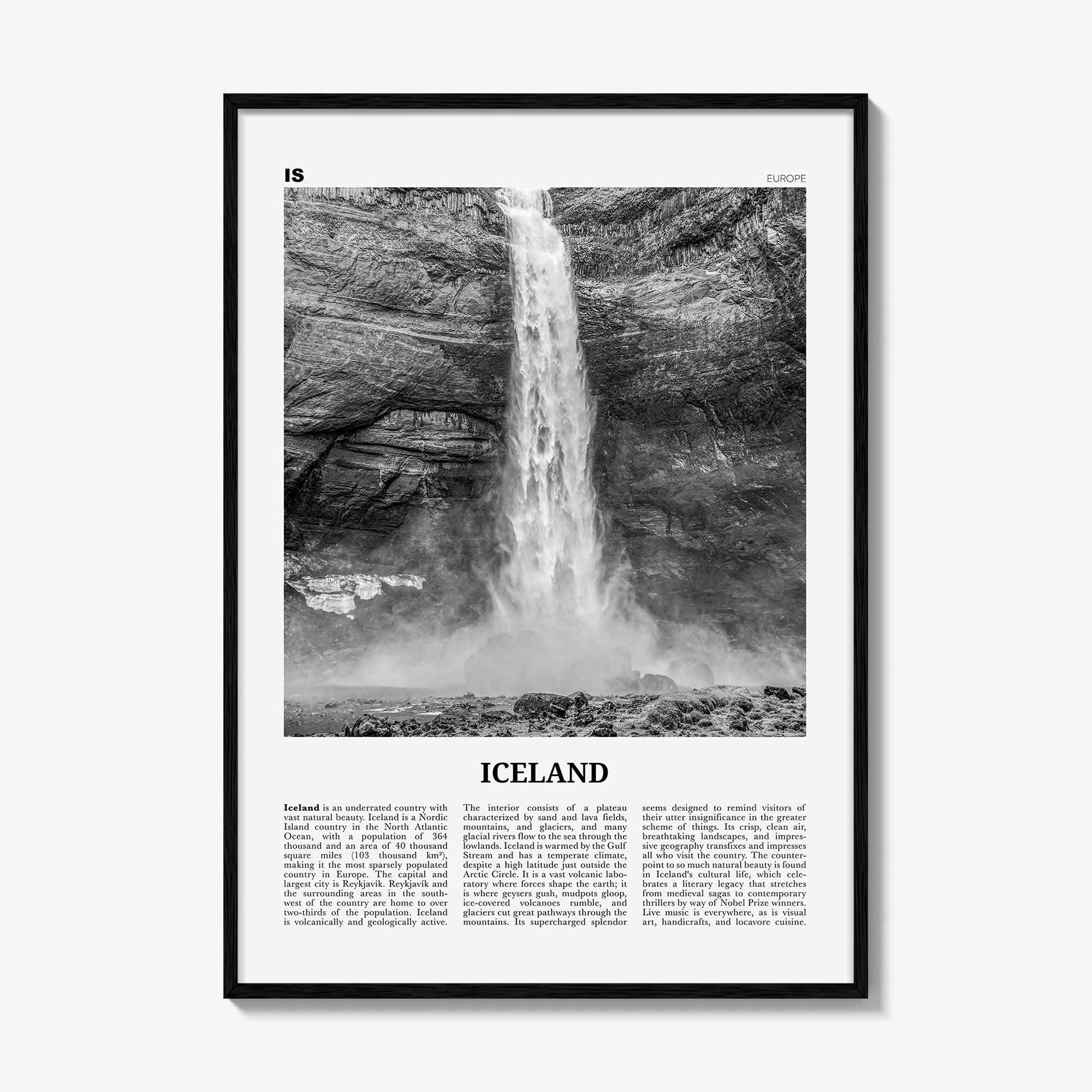 Iceland Print Black and White No 1, Iceland Wall Art, Iceland Poster, Iceland Photo, Iceland Wall Decor, Ísland, Reykjavík, Europe