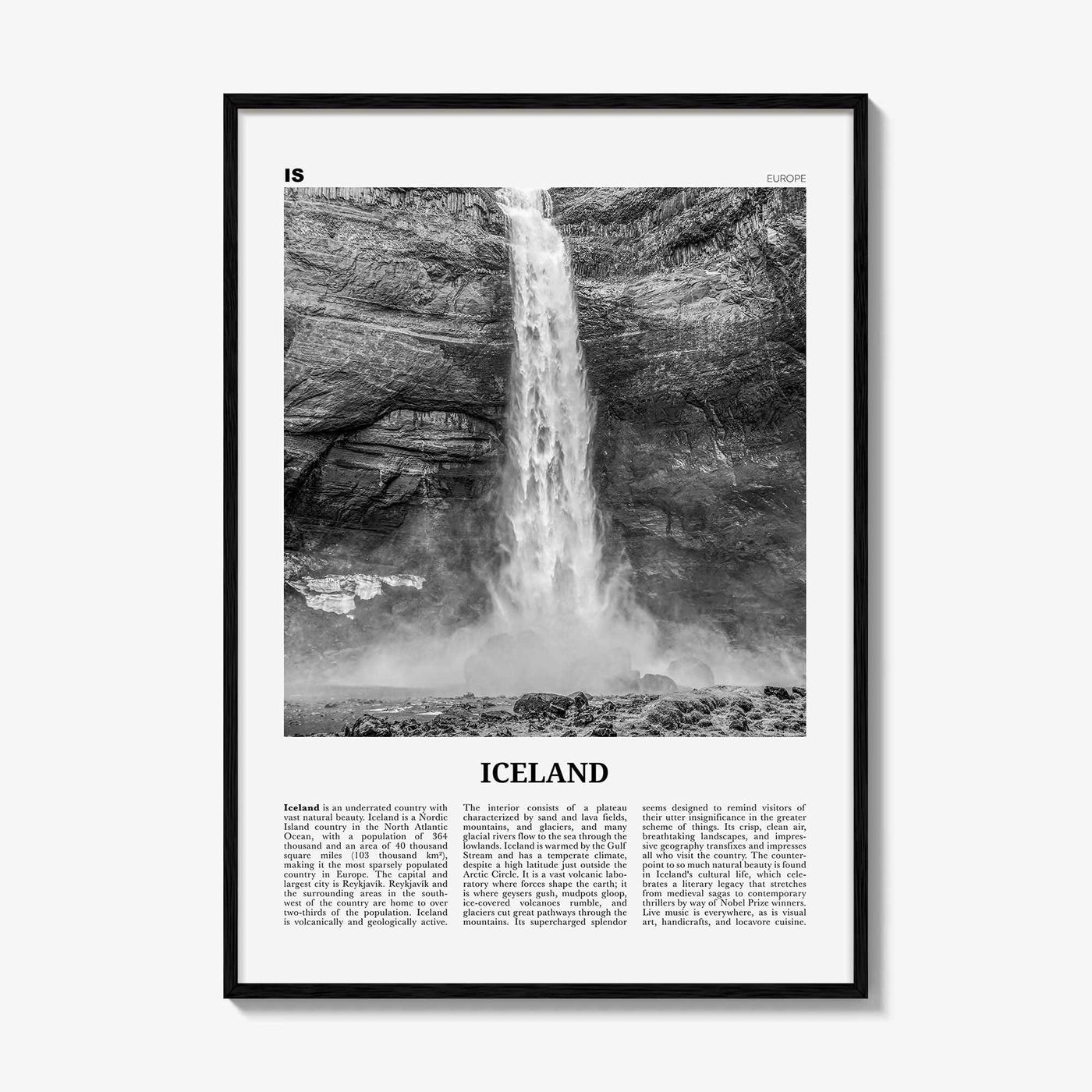 Iceland Print Black and White No 1, Iceland Wall Art, Iceland Poster, Iceland Photo, Iceland Wall Decor, Ísland, Reykjavík, Europe