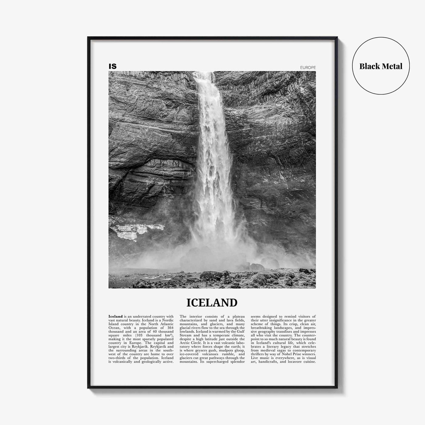 Iceland Print Black and White No 1, Iceland Wall Art, Iceland Poster, Iceland Photo, Iceland Wall Decor, Ísland, Reykjavík, Europe