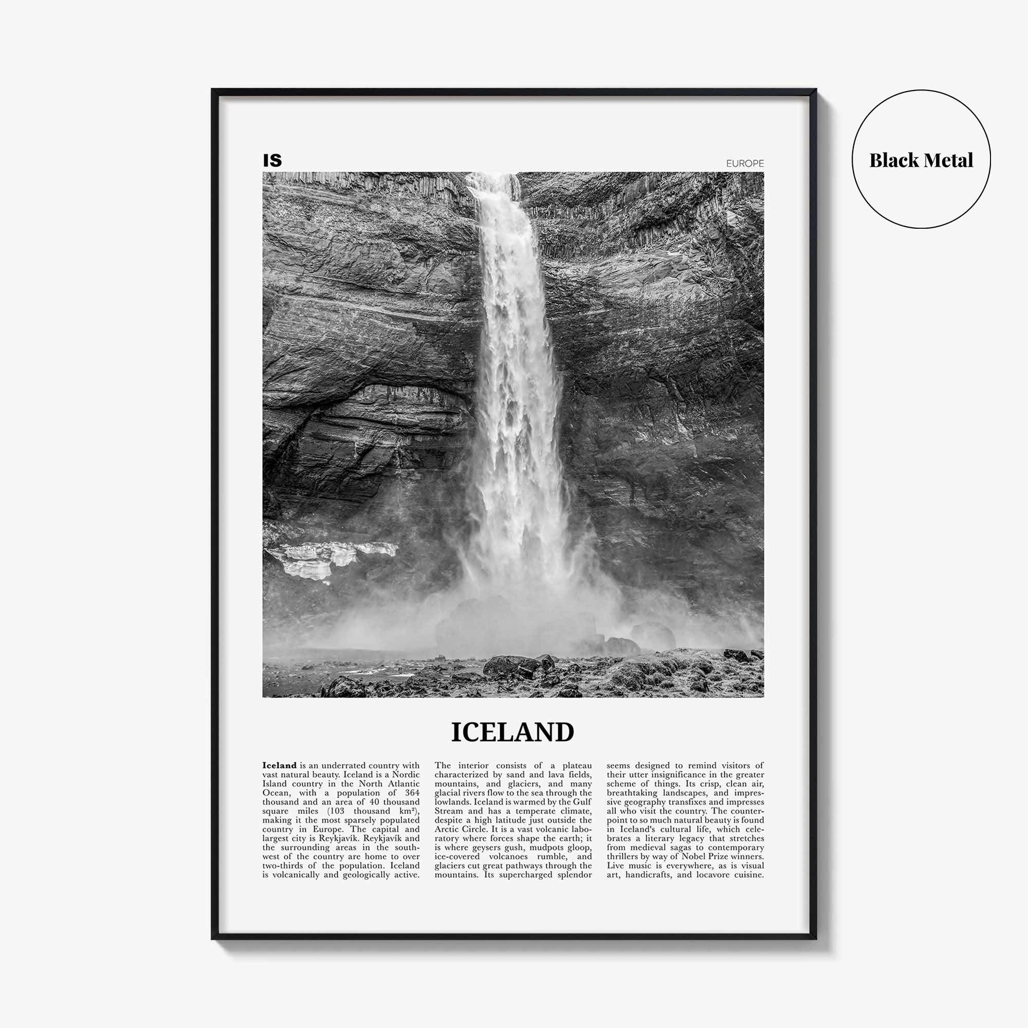 Iceland Print Black and White No 1, Iceland Wall Art, Iceland Poster, Iceland Photo, Iceland Wall Decor, Ísland, Reykjavík, Europe