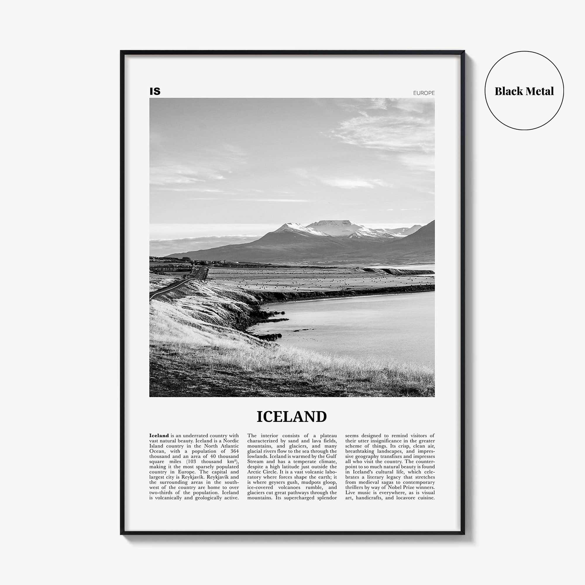 Iceland Print Black and White No 2, Iceland Wall Art, Iceland Poster, Iceland Photo, Iceland Wall Decor, Ísland, Reykjavík, Europe