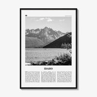 Idaho Print Black and White No 1, Idaho Wall Art, Idaho Poster, Idaho Photo, Idaho Wall Decor, USA State Print, USA, United States