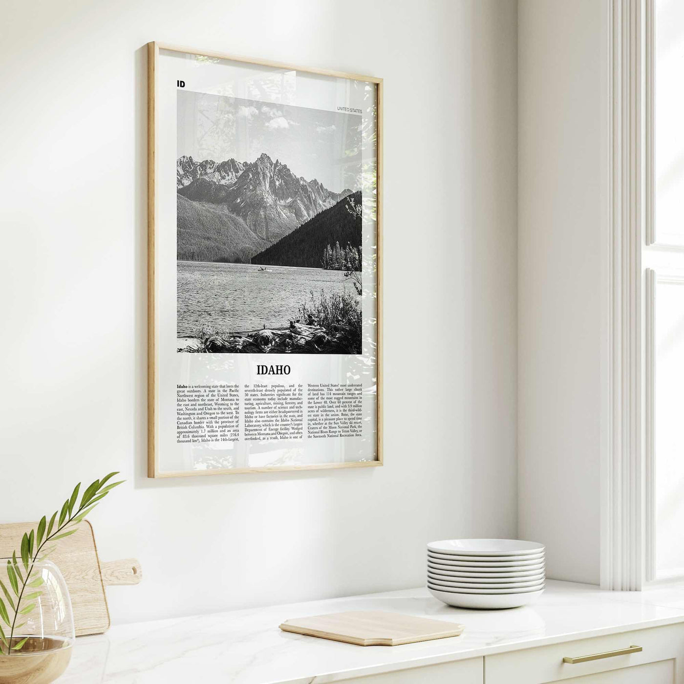 Idaho Print Black and White No 1, Idaho Wall Art, Idaho Poster, Idaho Photo, Idaho Wall Decor, USA State Print, USA, United States