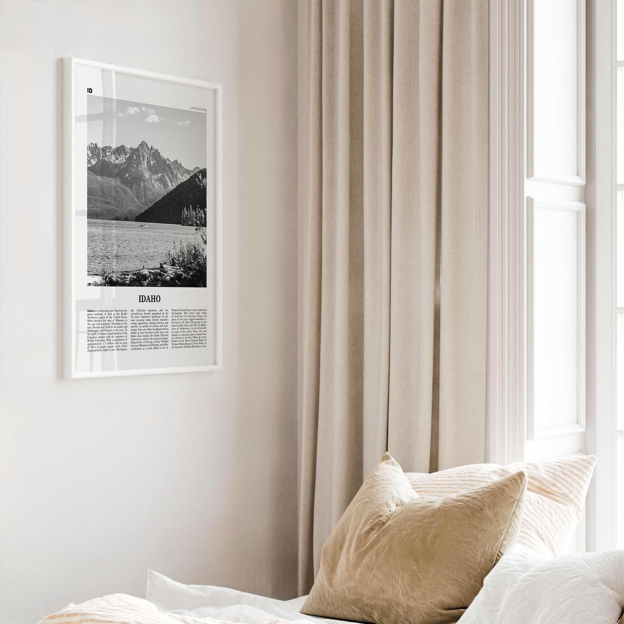 Idaho Print Black and White No 1, Idaho Wall Art, Idaho Poster, Idaho Photo, Idaho Wall Decor, USA State Print, USA, United States