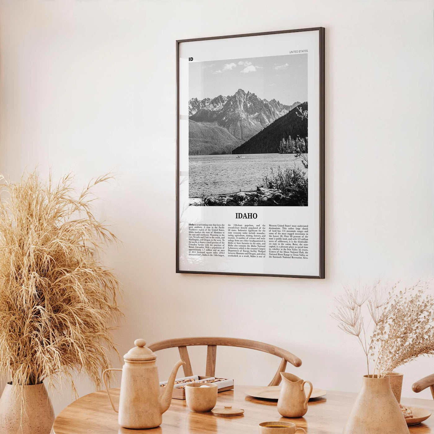 Idaho Print Black and White No 1, Idaho Wall Art, Idaho Poster, Idaho Photo, Idaho Wall Decor, USA State Print, USA, United States