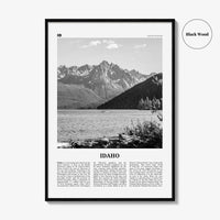 Idaho Print Black and White No 1, Idaho Wall Art, Idaho Poster, Idaho Photo, Idaho Wall Decor, USA State Print, USA, United States