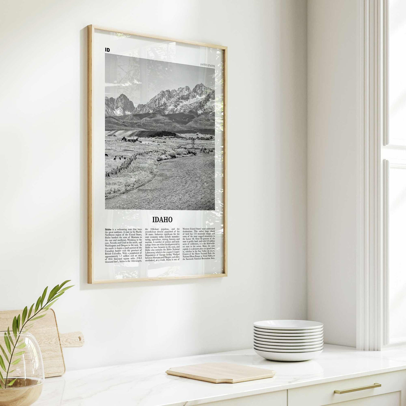 Idaho Print Black and White No 2, Idaho Wall Art, Idaho Poster, Idaho Photo, Idaho Wall Décor, Idaho Map, United States