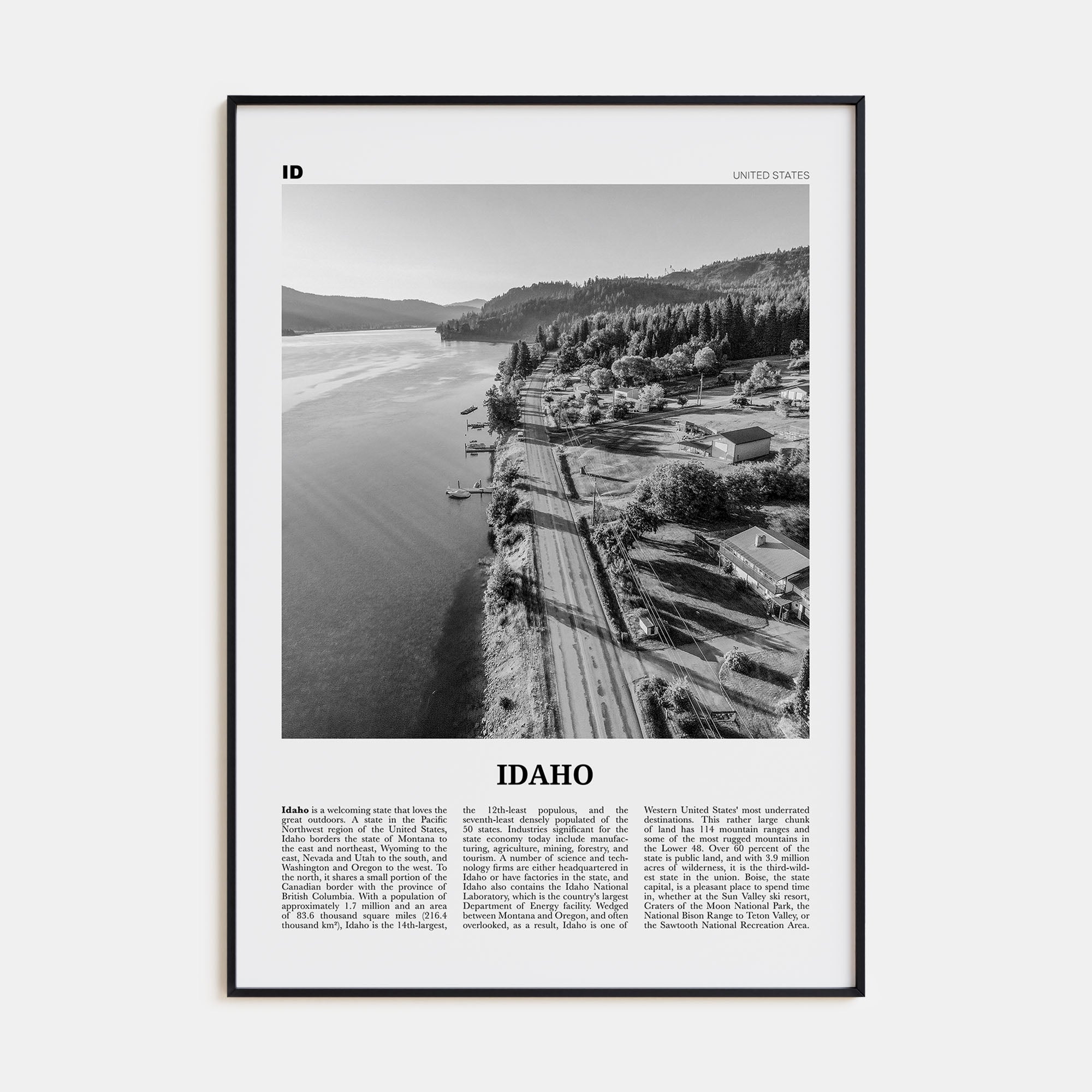Idaho Travel B&W No 3 Poster