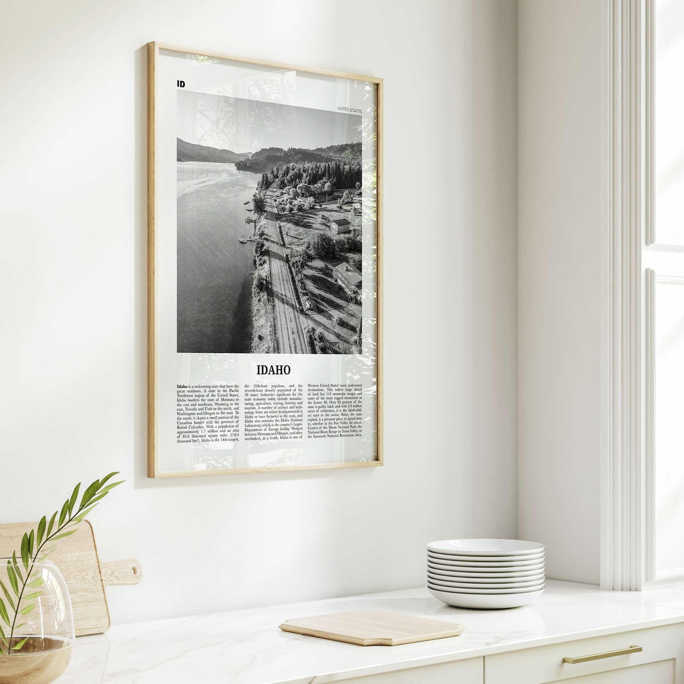 Idaho Print Black and White No 3, Idaho Wall Art, Idaho Poster, Idaho Photo, Idaho Wall Decor, USA State Print, USA, United States