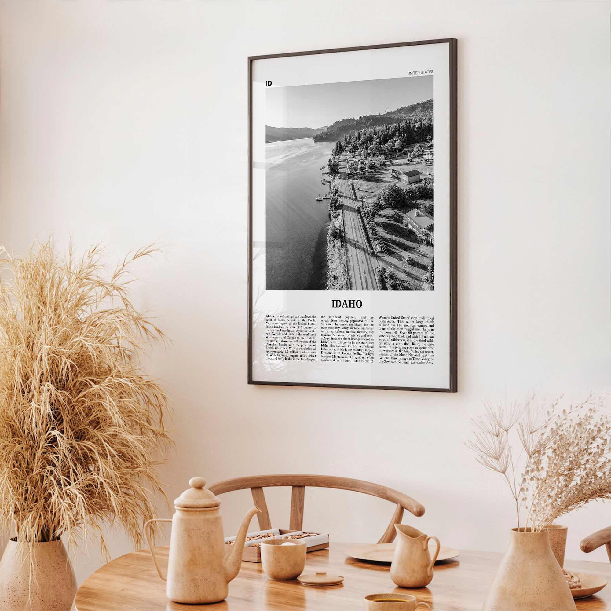 Idaho Print Black and White No 3, Idaho Wall Art, Idaho Poster, Idaho Photo, Idaho Wall Decor, USA State Print, USA, United States