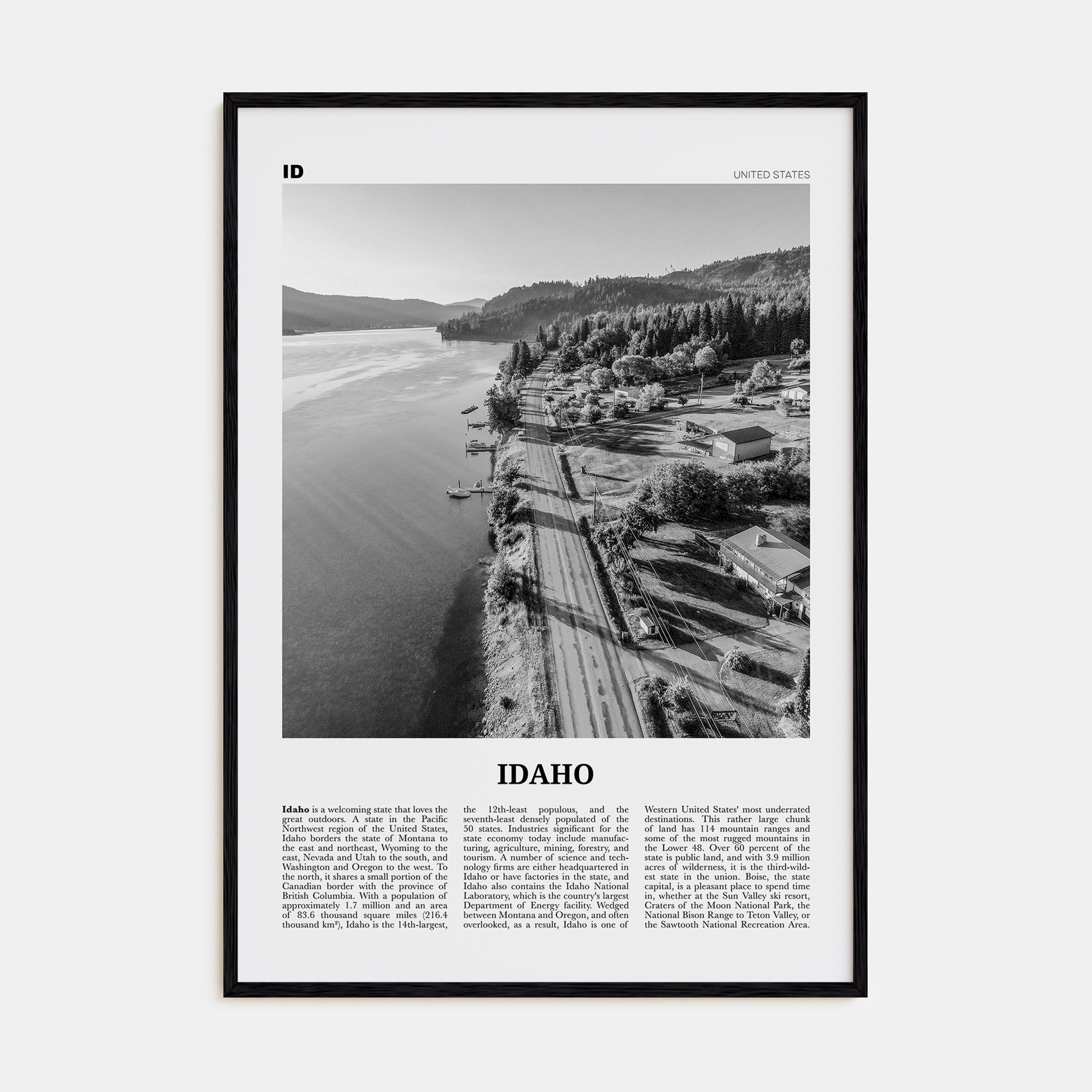 Idaho Travel B&W No 3 Poster
