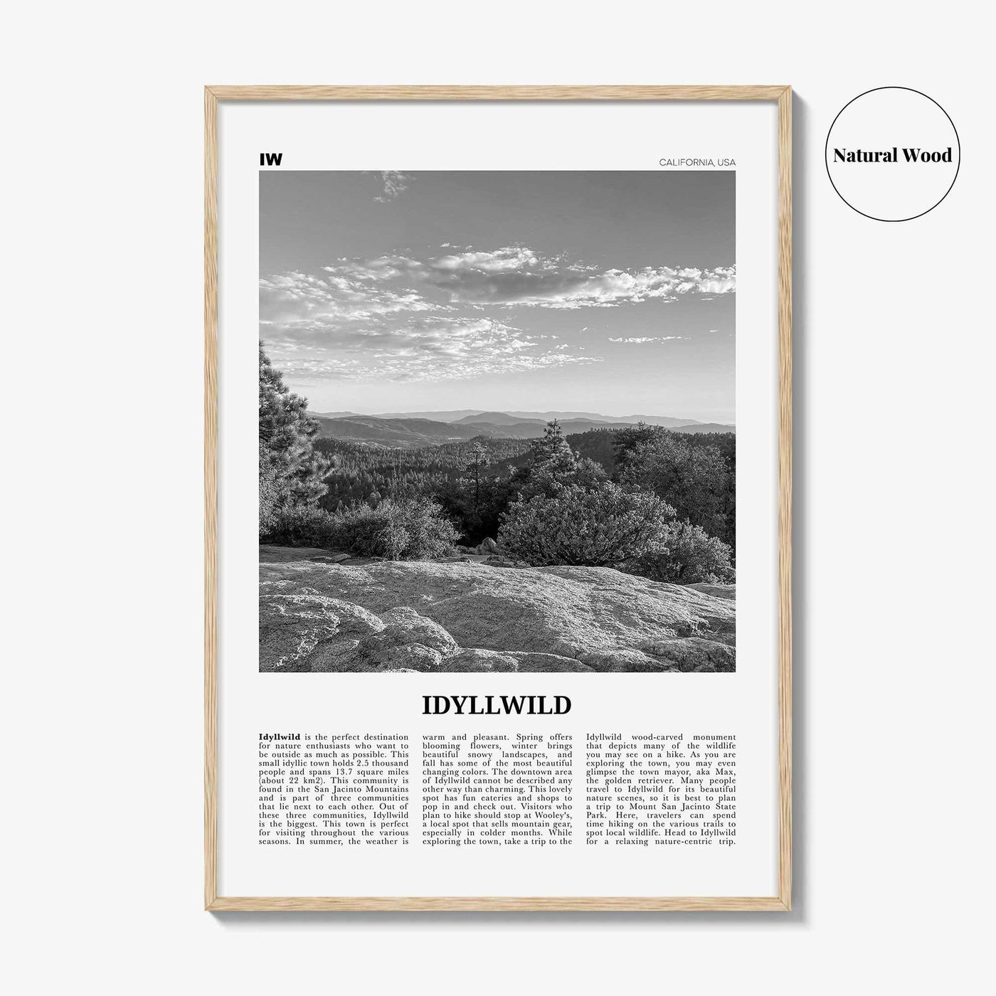 Idyllwild Print Black and White No 1, Idyllwild Wall Art, Idyllwild Poster, Idyllwild Photo, Idyllwild Wall Décor, California, USA