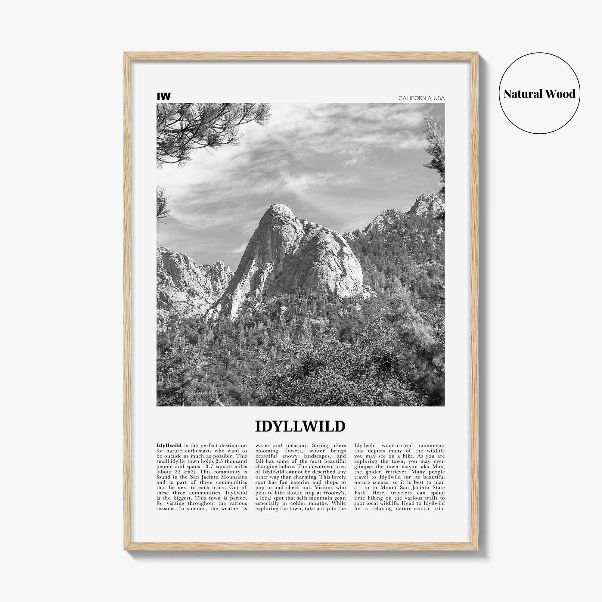 Idyllwild Print Black and White No 2, Idyllwild Wall Art, Idyllwild Poster, Idyllwild Photo, Idyllwild Wall Décor, California, USA