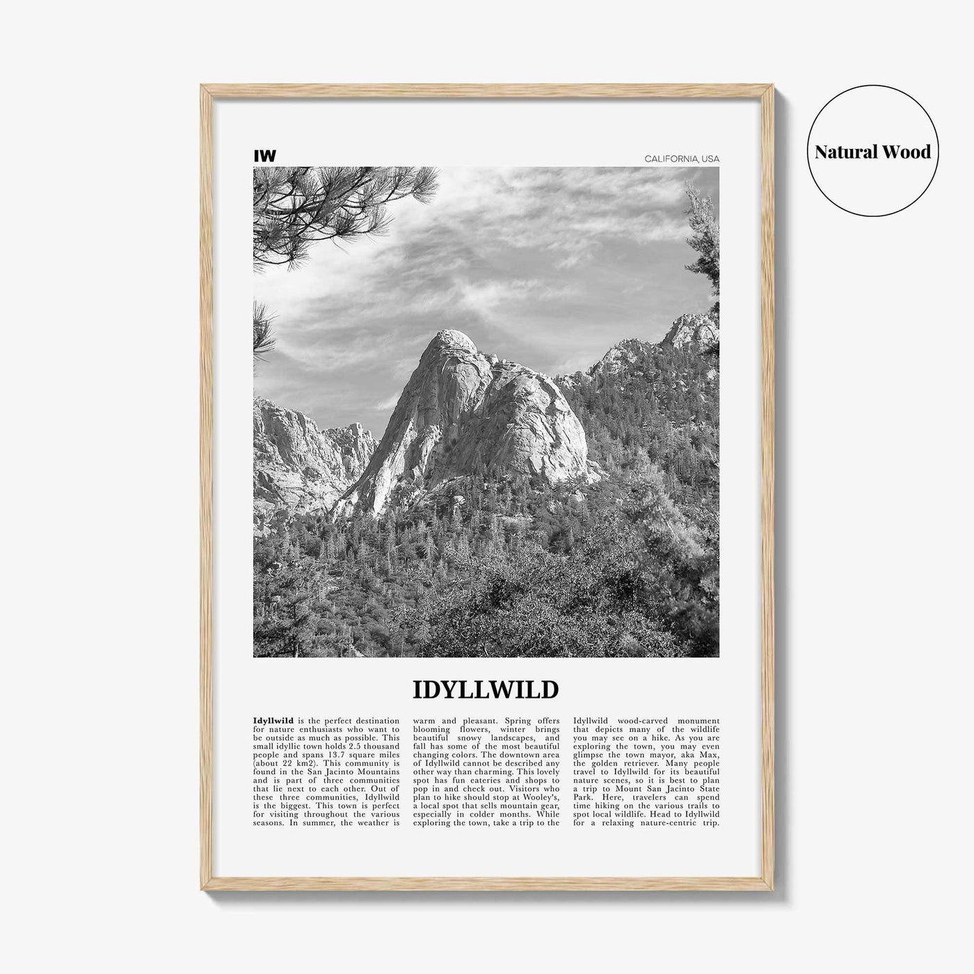 Idyllwild Print Black and White No 2, Idyllwild Wall Art, Idyllwild Poster, Idyllwild Photo, Idyllwild Wall Décor, California, USA