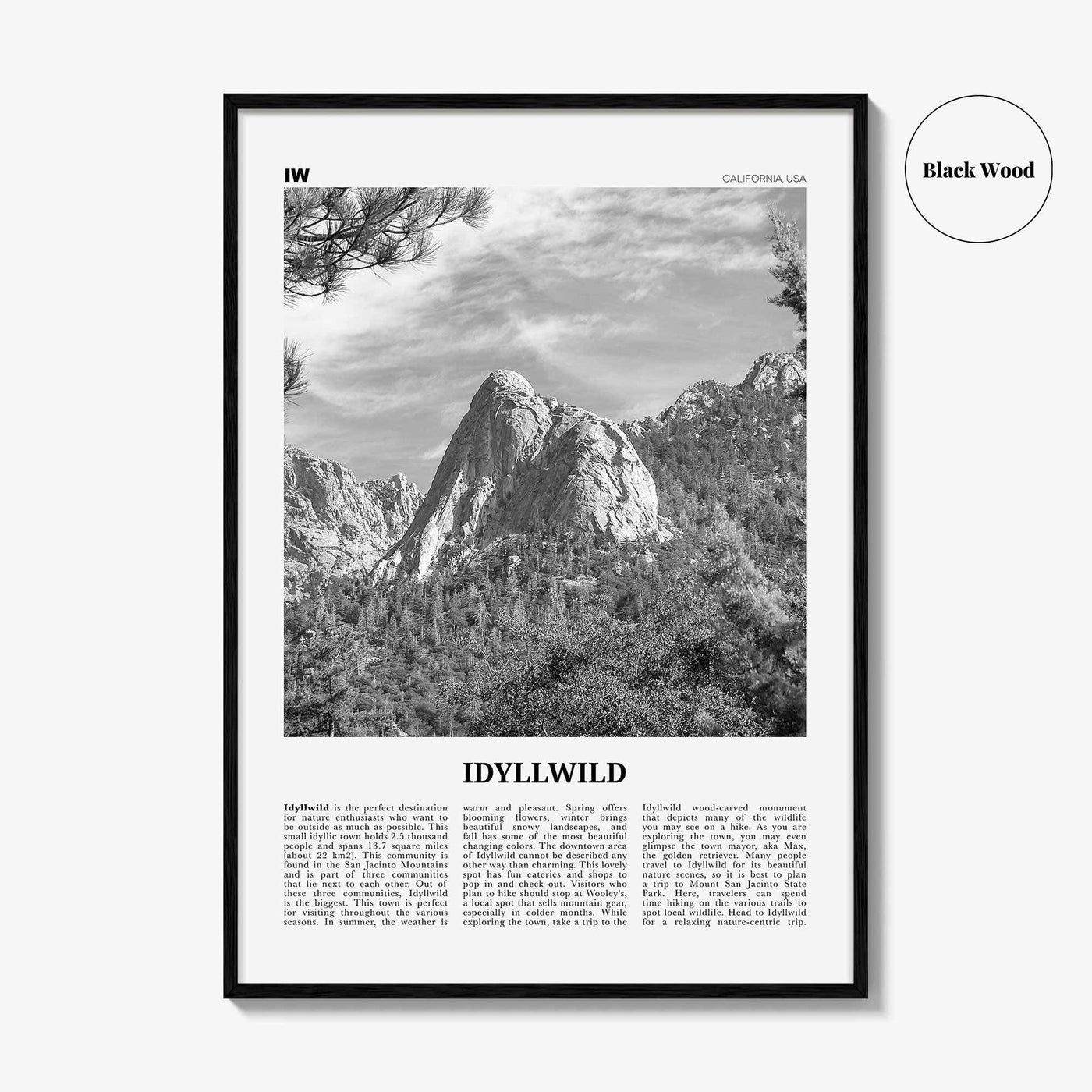 Idyllwild Print Black and White No 2, Idyllwild Wall Art, Idyllwild Poster, Idyllwild Photo, Idyllwild Wall Décor, California, USA