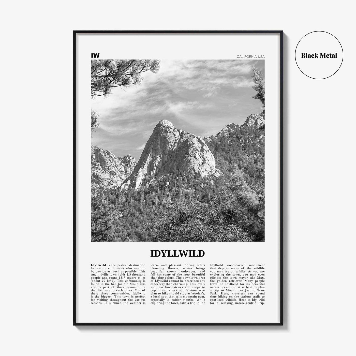 Idyllwild Print Black and White No 2, Idyllwild Wall Art, Idyllwild Poster, Idyllwild Photo, Idyllwild Wall Décor, California, USA