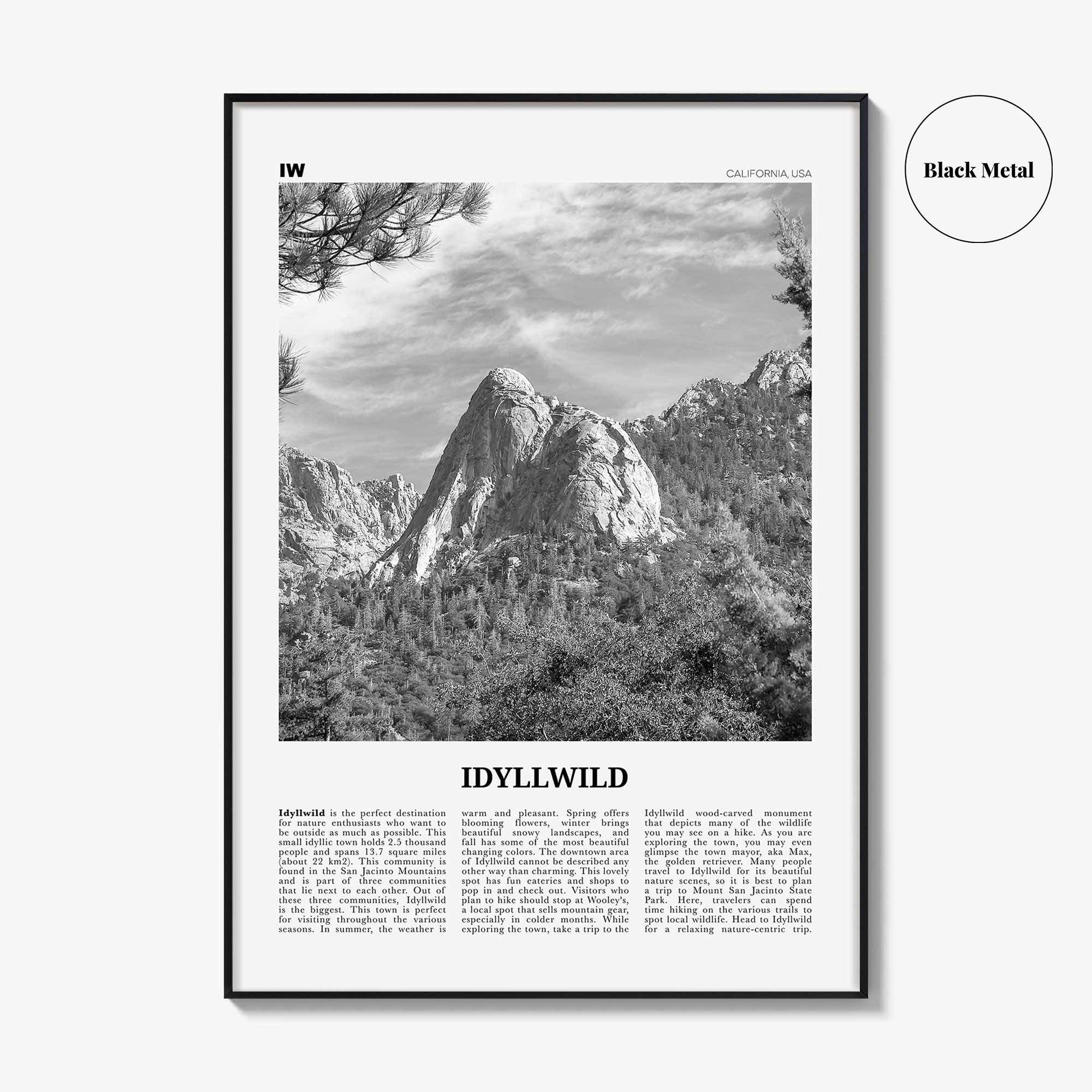 Idyllwild Print Black and White No 2, Idyllwild Wall Art, Idyllwild Poster, Idyllwild Photo, Idyllwild Wall Décor, California, USA