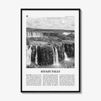 Iguazu Falls Print Black and White, Iguazu Falls Wall Art, Iguazu Falls Poster, Iguazu Falls Photo, Iguazu Falls Décor, Argentina, Brazil