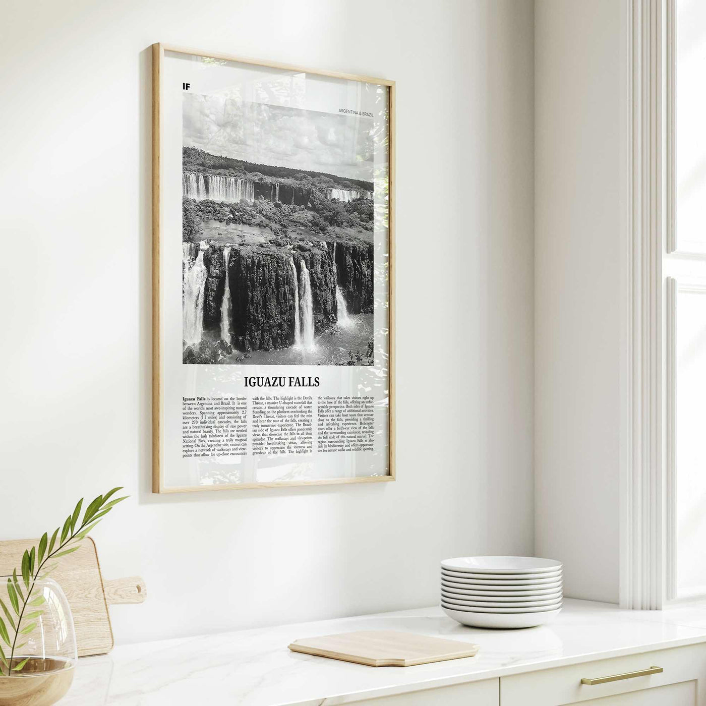 Iguazu Falls Print Black and White, Iguazu Falls Wall Art, Iguazu Falls Poster, Iguazu Falls Photo, Iguazu Falls Décor, Argentina, Brazil