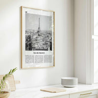 Ile De France Print Black and White, Île-de-France Art, Île-de-France Poster, Île-de-France Photo, Île-de-France Décor, Île-de-France Map