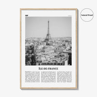 Ile De France Print Black and White, Île-de-France Art, Île-de-France Poster, Île-de-France Photo, Île-de-France Décor, Île-de-France Map