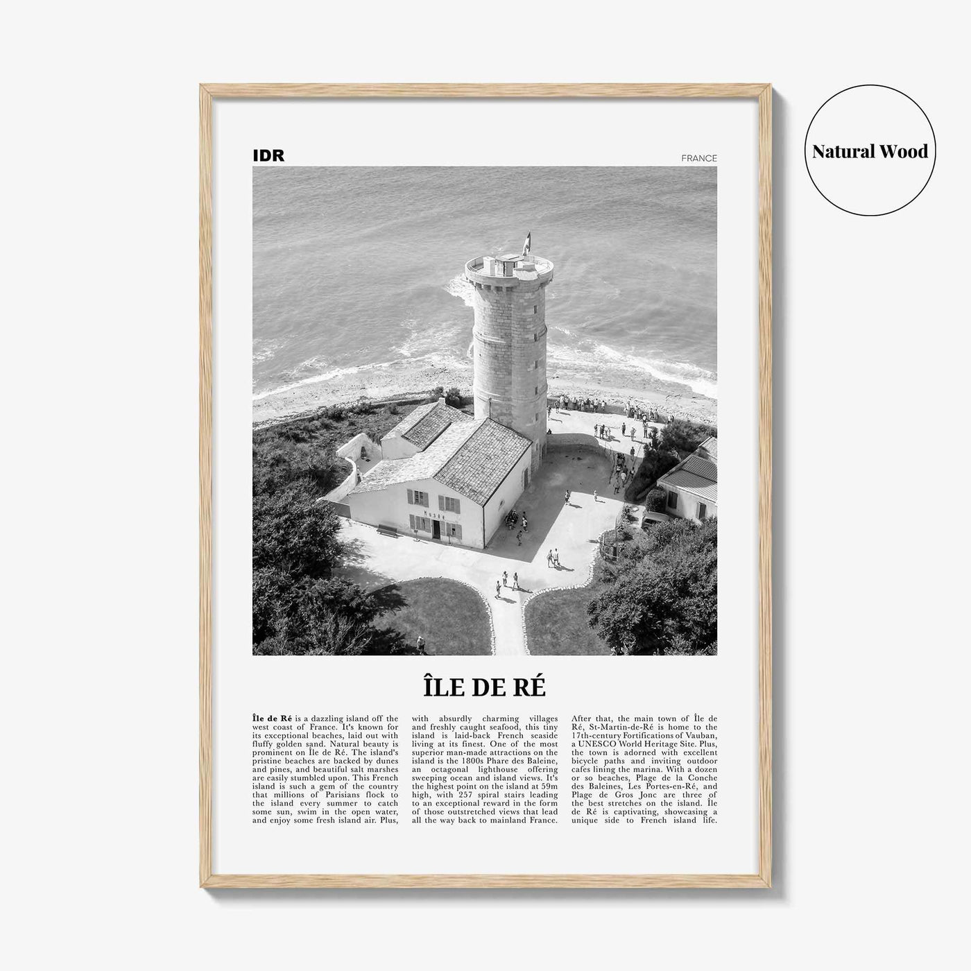 Ile De Re Print Black and White, Île de Ré Wall Art, Île de Ré Poster, Île de Ré Photo, Île de Ré Wall Décor, Île de Ré Map, France