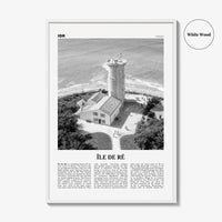 Ile De Re Print Black and White, Île de Ré Wall Art, Île de Ré Poster, Île de Ré Photo, Île de Ré Wall Décor, Île de Ré Map, France