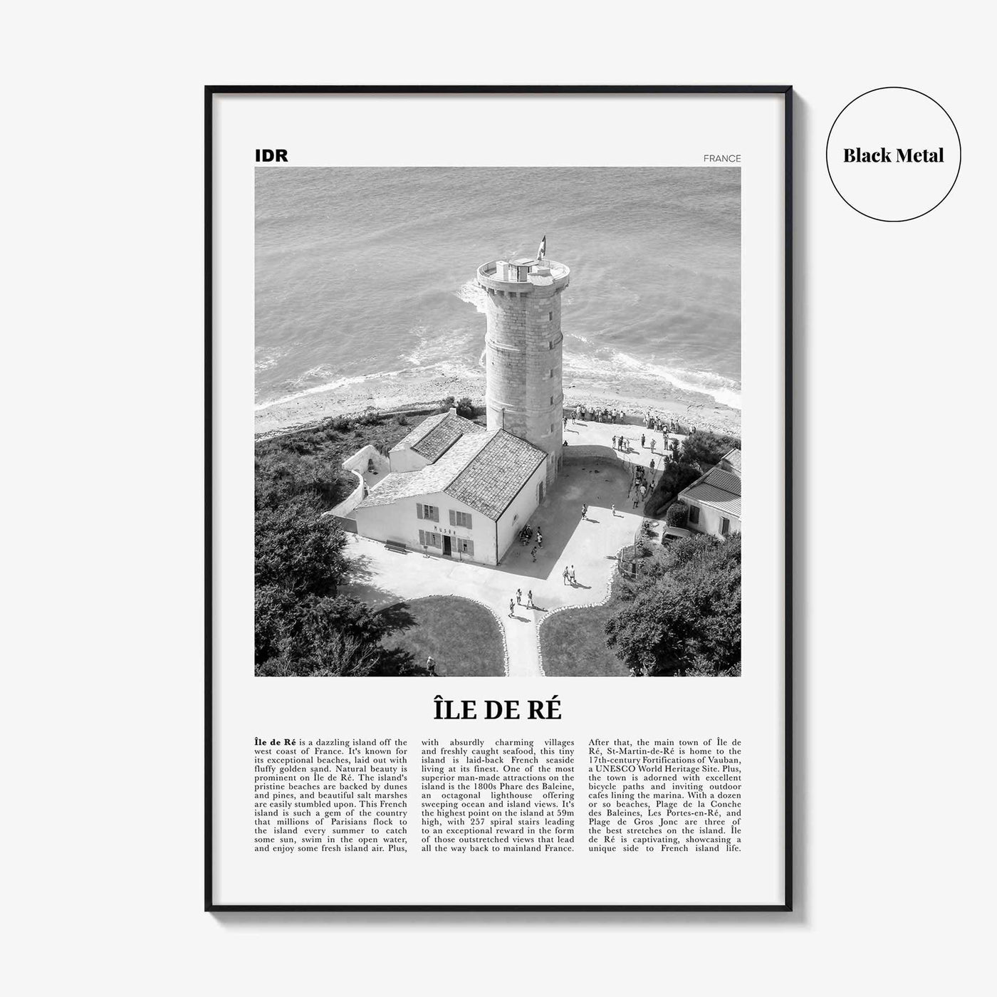 Ile De Re Print Black and White, Île de Ré Wall Art, Île de Ré Poster, Île de Ré Photo, Île de Ré Wall Décor, Île de Ré Map, France