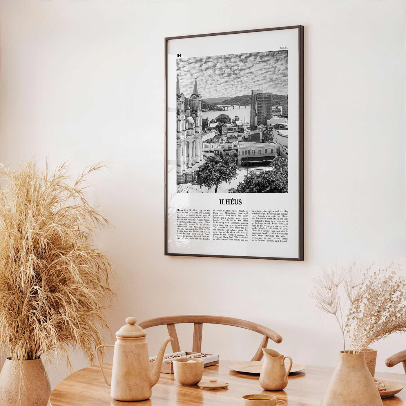 Ilheus Print Black and White, Ilheus Wall Art, Ilheus Poster, Ilheus Photo, Ilheus Wall Décor, Ilheus Map, Brazil