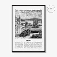 Ilheus Print Black and White, Ilheus Wall Art, Ilheus Poster, Ilheus Photo, Ilheus Wall Décor, Ilheus Map, Brazil