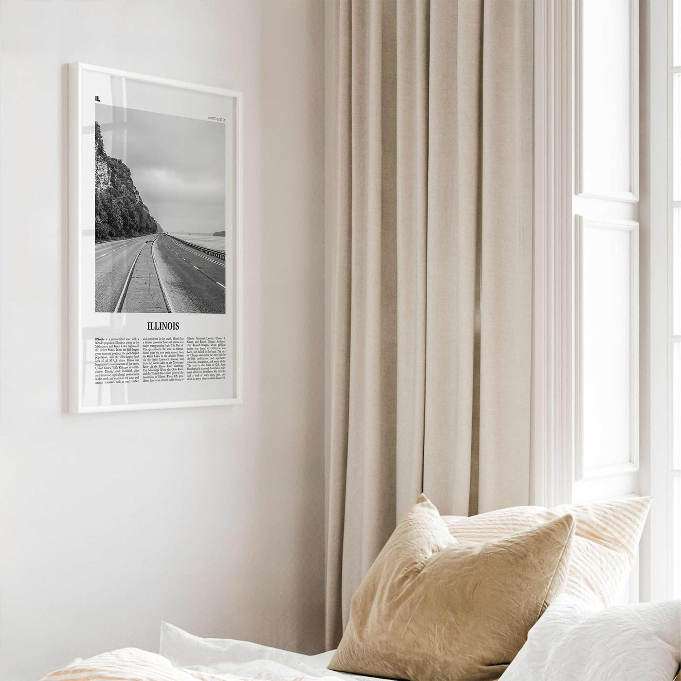 Illinois Print Black and White No 1, Illinois Wall Art, Illinois Poster, Illinois Photo, Illinois Wall Decor, USA, United States, America