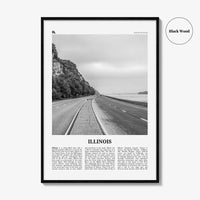 Illinois Print Black and White No 1, Illinois Wall Art, Illinois Poster, Illinois Photo, Illinois Wall Decor, USA, United States, America
