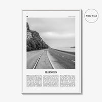 Illinois Print Black and White No 1, Illinois Wall Art, Illinois Poster, Illinois Photo, Illinois Wall Decor, USA, United States, America