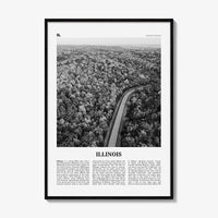 Illinois Print Black and White No 2, Illinois Wall Art, Illinois Poster, Illinois Photo, Illinois Wall Décor, Illinois Map, United States