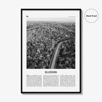 Illinois Print Black and White No 2, Illinois Wall Art, Illinois Poster, Illinois Photo, Illinois Wall Décor, Illinois Map, United States