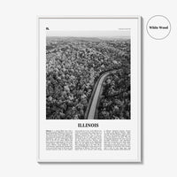Illinois Print Black and White No 2, Illinois Wall Art, Illinois Poster, Illinois Photo, Illinois Wall Décor, Illinois Map, United States