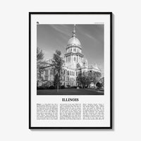 Illinois Print Black and White No 3, Illinois Wall Art, Illinois Poster, Illinois Photo, Illinois Wall Decor, USA, United States, America