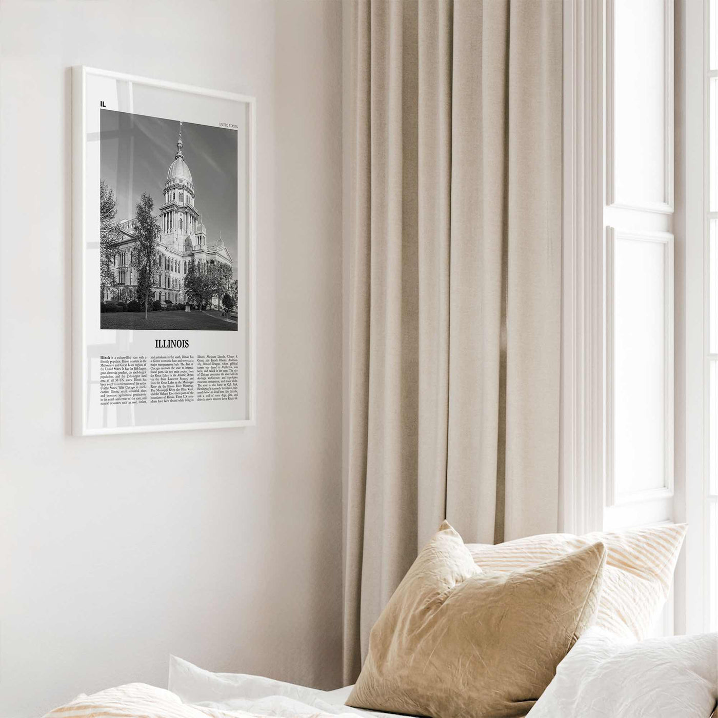 Illinois Print Black and White No 3, Illinois Wall Art, Illinois Poster, Illinois Photo, Illinois Wall Decor, USA, United States, America