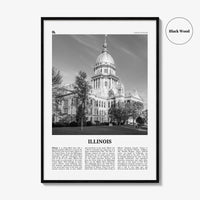 Illinois Print Black and White No 3, Illinois Wall Art, Illinois Poster, Illinois Photo, Illinois Wall Decor, USA, United States, America