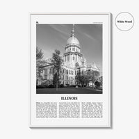 Illinois Print Black and White No 3, Illinois Wall Art, Illinois Poster, Illinois Photo, Illinois Wall Decor, USA, United States, America