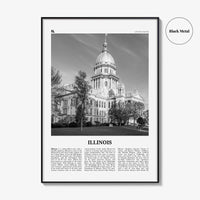 Illinois Print Black and White No 3, Illinois Wall Art, Illinois Poster, Illinois Photo, Illinois Wall Decor, USA, United States, America
