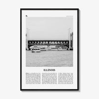 Illinois Print Black and White No 4, Illinois Wall Art, Illinois Poster, Illinois Photo, Illinois Wall Décor, Illinois Map, United States